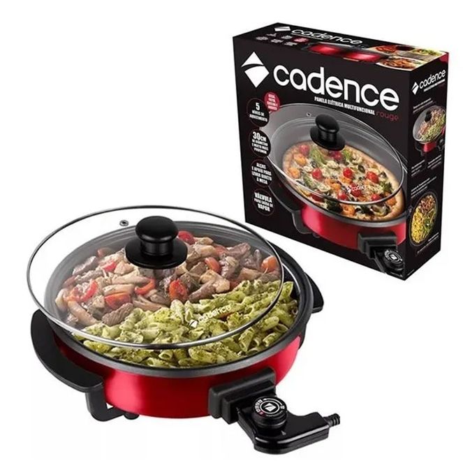 Grill-Panela-Eletrica-Cadence-Rouge-Multifuncional-1250w Grill-Panela-Eletrica-Cadence-Rouge-Multifuncional-1250w