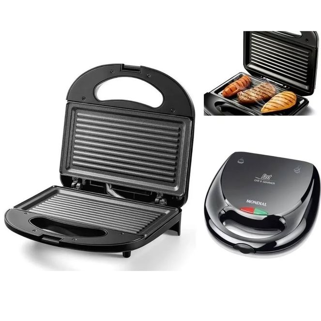 Grill-Sanduicheira-Fast-Antiaderente-Mondial-750w-Antiaderen Grill-Sanduicheira-Fast-Antiaderente-Mondial-750w-Antiaderen