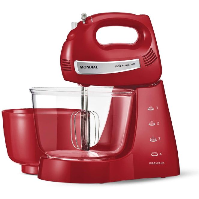 Batedeira-Bella-Massa-Inox-B-29-Vermelha-Mondial-2 Batedeira-Bella-Massa-Inox-B-29-Vermelha-Mondial-2