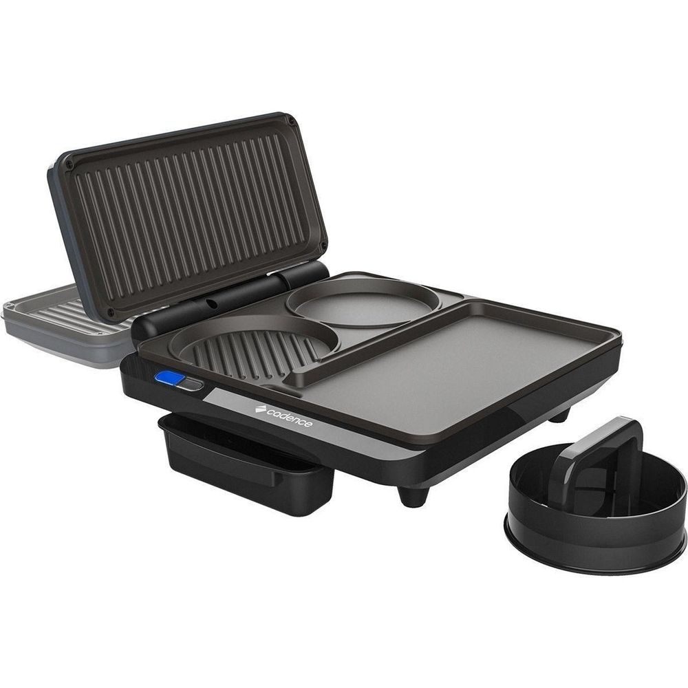 Grill Elétrico Sanduicheira 3 Em 1 Abertura 180° Cadence lojaskubbo