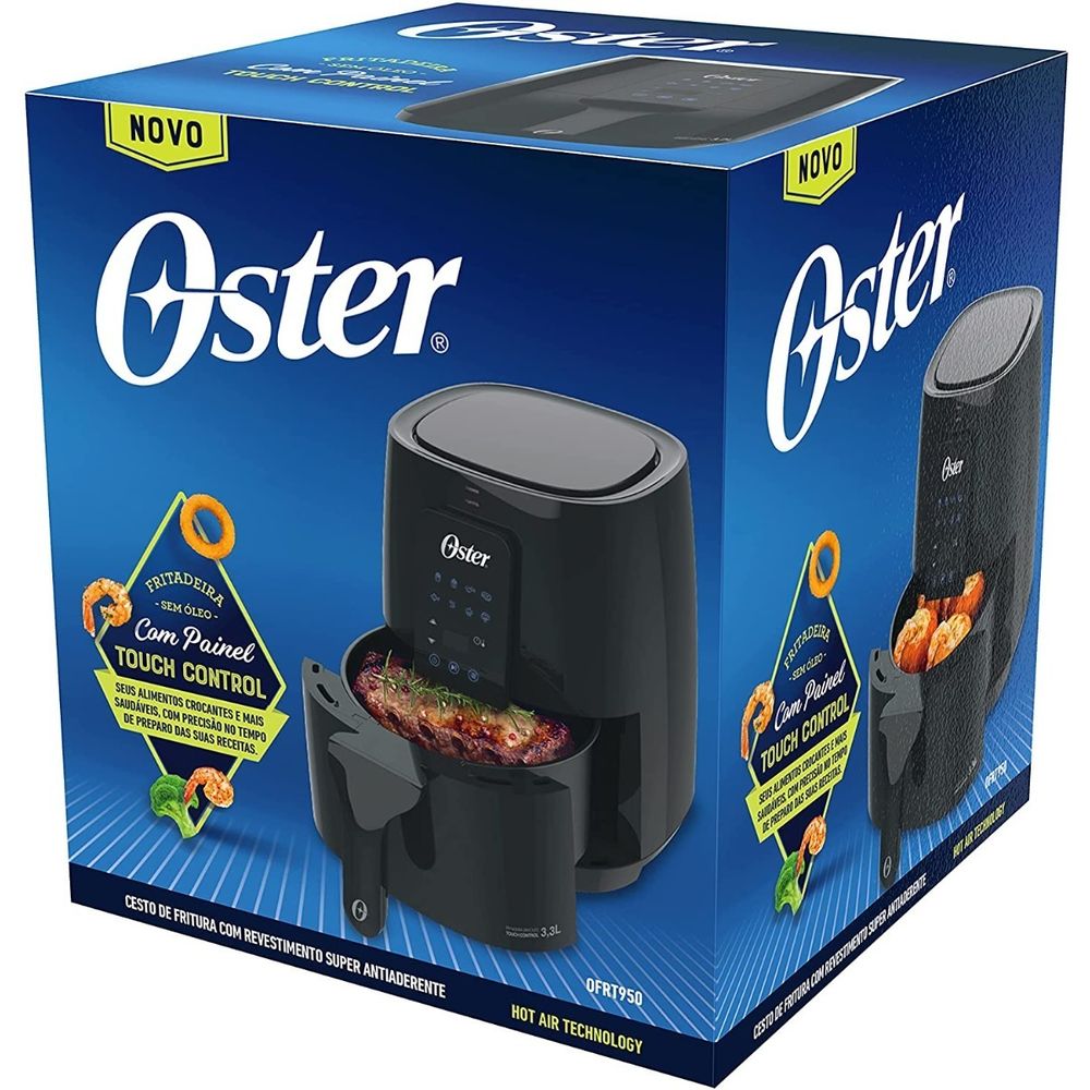 Fritadeira Elétrica Air Fryer 3.3 litros Digital Touch Oster Black