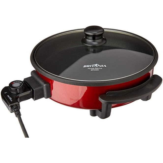 Panela Elétrica Britânia 5,6 Litros 220V - Inox/Vermelho