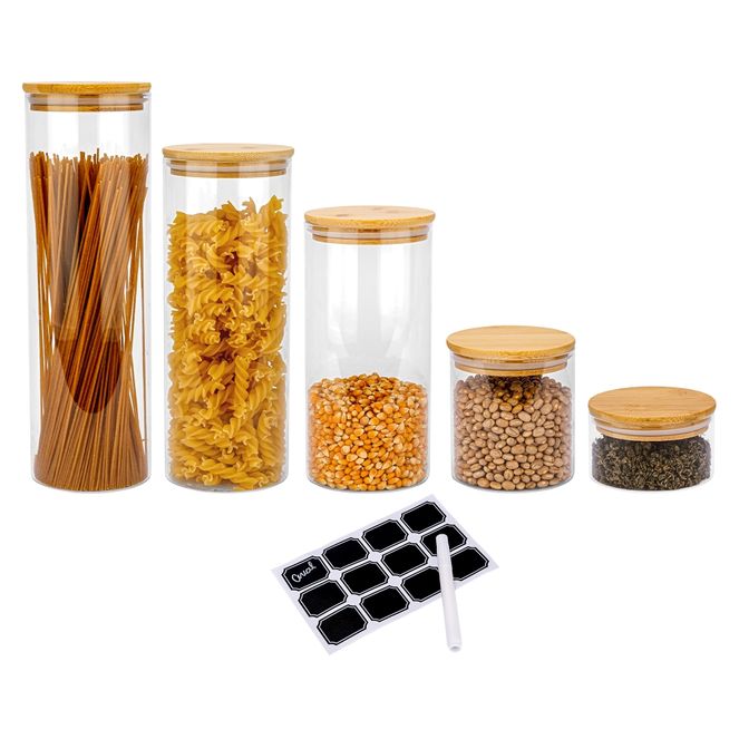 Kit-5-Potes-De-Vidro-Hermeticos-Redondo-Biscuitt-Orbb-Mantimentos-Tampa-Bambu-1 Kit-5-Potes-De-Vidro-Hermeticos-Redondo-Biscuitt-Orbb-Mantimentos-Tampa-Bambu-1